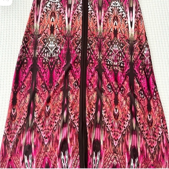 Chico's Maxi Dress Size 2Pink Brown Womens 12 Large Art Nouveau Butterfly Print - Picture 5 of 12